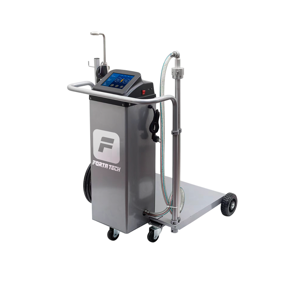 Bomba eléctrica móvil con tablet y aplicación, rack, gatillo y accesorios - FT-PUMP Forta Tech Flow Elite X3