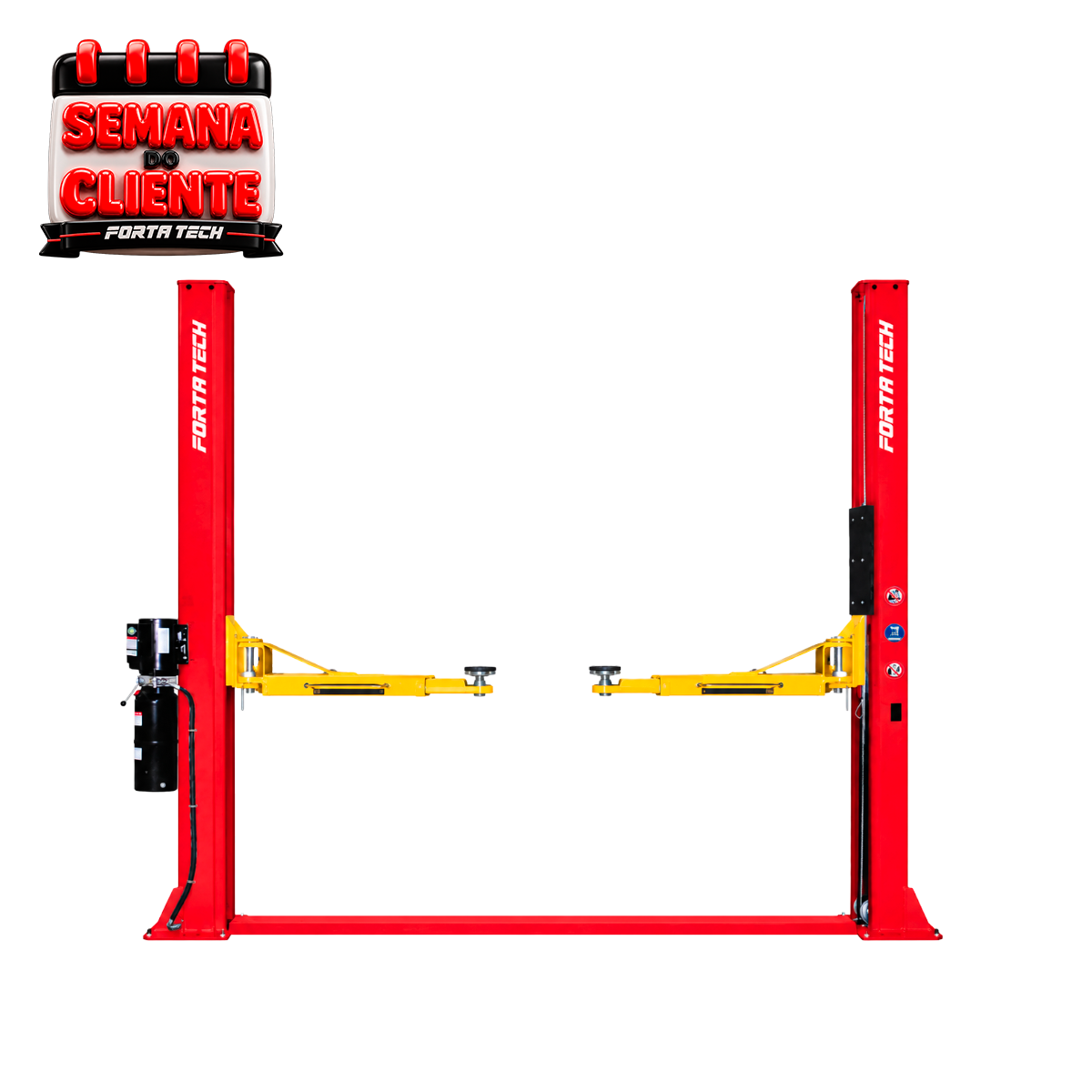 ELEVADOR HIDRAULICO FORTA TECH EB452 BASE INFERIOR 2 DESTRAV. 4.5 TON VERMELHO