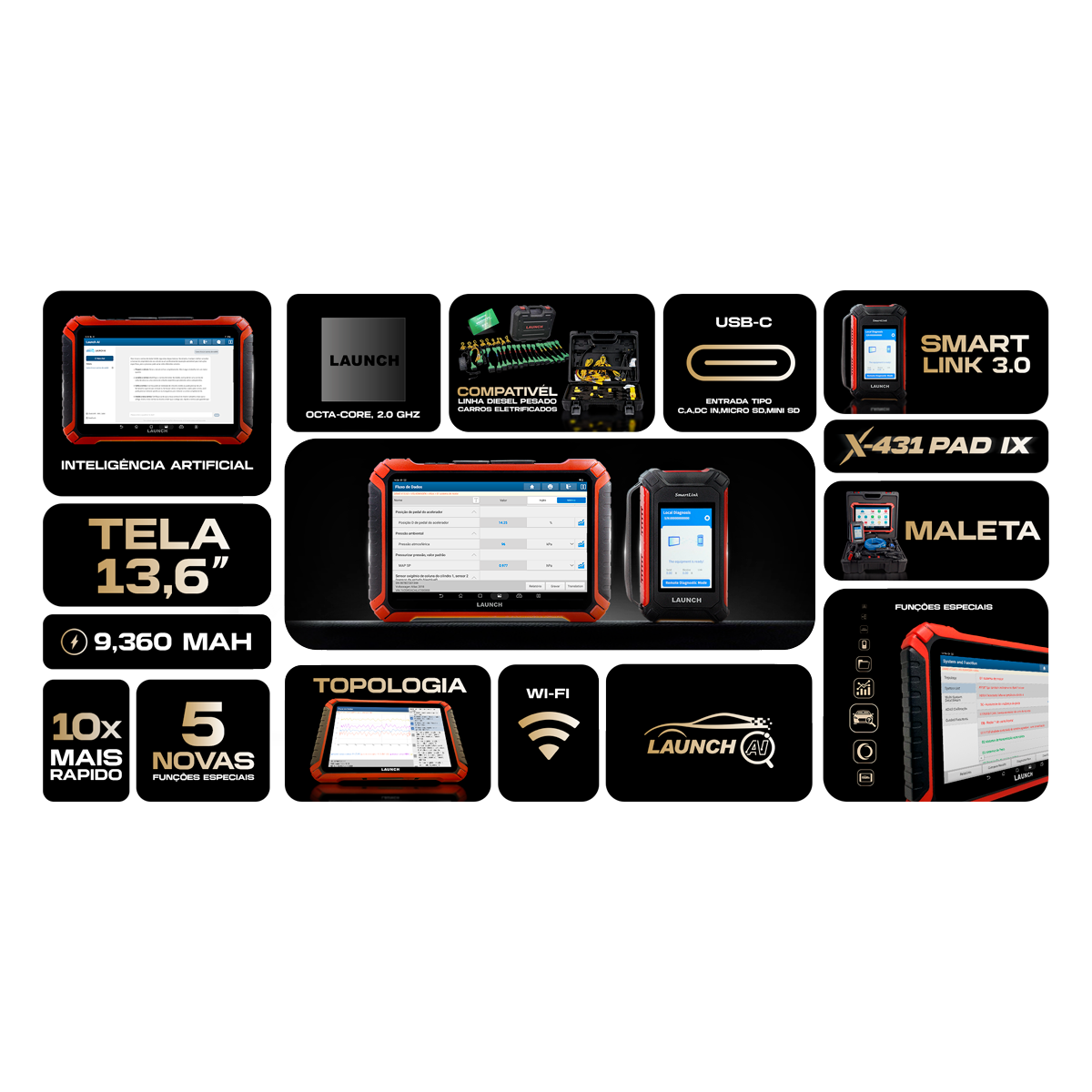 X-431 PAD IX da Launch: Tecnologia de Ponta para Diagnóstico Automotivo