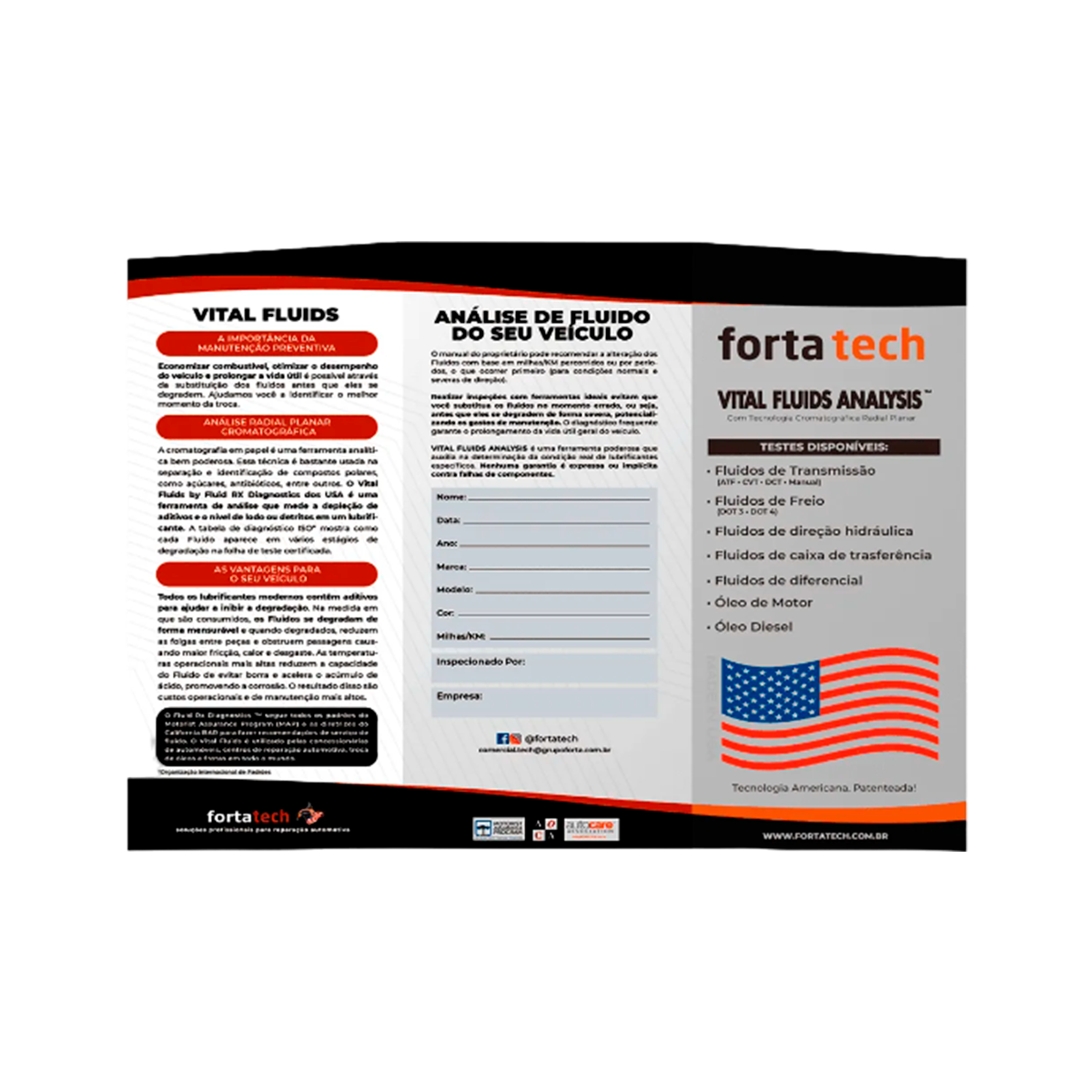 Combo com 50 Cartões de Análise Cromatográfica De Fluidos - Vital Fluids
