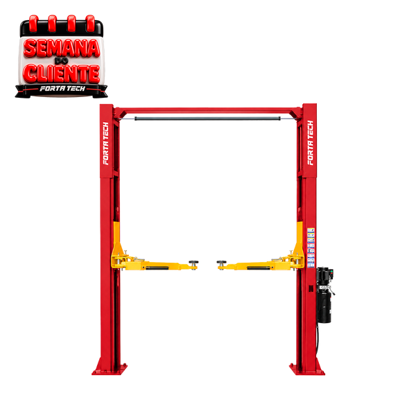 ELEVADOR HIDRÁULICO FORTA TECH EP452 PÓRTICO 2 DESBLOQUEO 4.5 TON ROJO