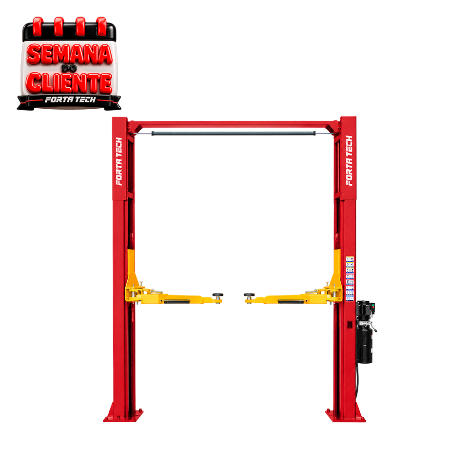 ELEVADOR HIDRAULICO FORTA TECH EP452 PORTICO 2 DESTRAV. 4.5 TON VERMELHO