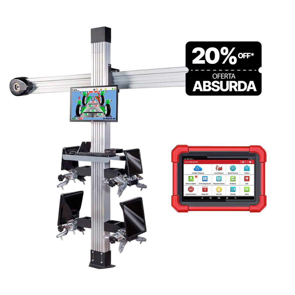 Combo Scanner X-431 PRO SE Lite Launch + Alinhadora 3D Torre Fixa Essence