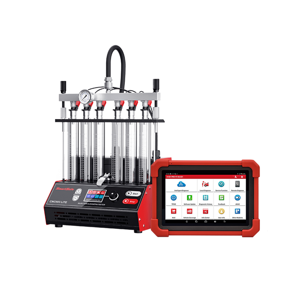 Combo Scanner X-431 PRO SE +Teste e Limpeza de Bicos Injetores CNC 603 Lite